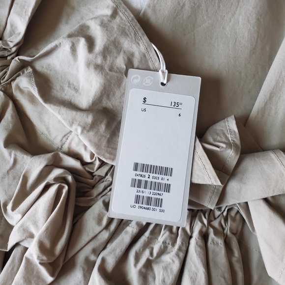 COS ORGANIC COTTON RUCHED PANEL DRESS - NWT - Size 6 - Picture 4 of 6